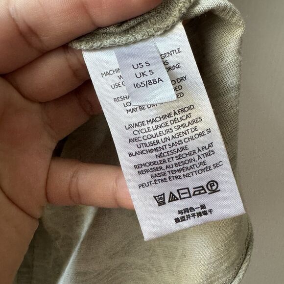 Anthropologie Pilcro Spliced Neck Tee T-Shirt Size S Camo Green Floral Boho - Picture 5 of 14